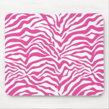 Hot Pink Zebra Print Wild Animal Stripes Novelty Mousepads