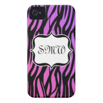 Hot Purple/Pink Zebra Stripes Monogram