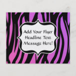 Hot Purple/Pink Zebra Stripes Monogram Flyers