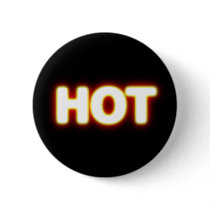 HOT Red Hot White Glowing Logo Button