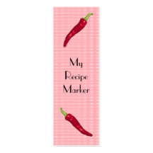 Hot Red Pepper Recipe Book Mark Business Card Template