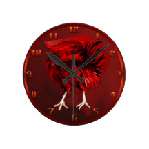 Hot Red Rooster Wallclock