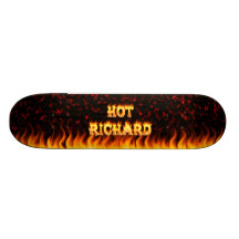 Hot Richard fire and flames red marble Skateboard Decks