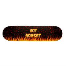 Hot Robert fire and flames red marble Skate Board Decks