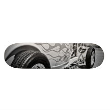 Hot Rod 6 Black andWhite Flame Job  Deck Skate Board