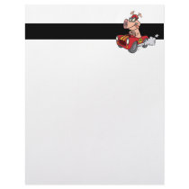 hot rod hog pig racing in car cartoon custom letterhead