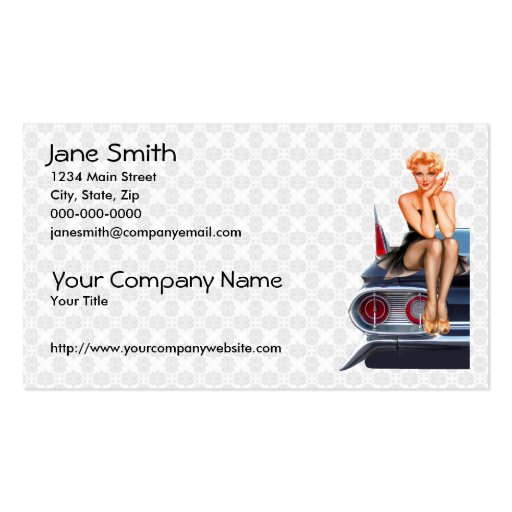 Hot Rod Pin Up Girl Business Card Templates