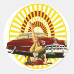 Hot Rod Pin Up Girl Sticker