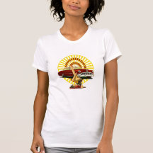Hot Rod Pin Up Girl T Shirt
