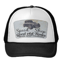 Hot rods race trucker hat