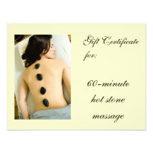 Hot Stone Massge Gift Certificate Invitations