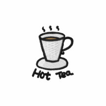 Hot tea (black outline) polo
