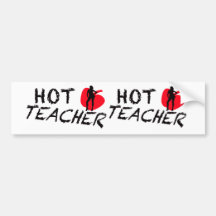Hot Teacher Bumper Sticker