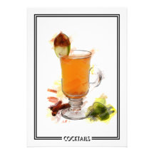 Hot Toddy Cocktail Marker Sketch Custom Announcement