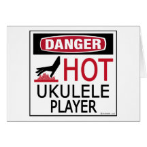 Hot Ukulele Player Greeting Cards