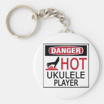 Hot Ukulele Player Key Chains
