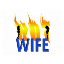 Hot Wife and Flames Postcards