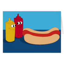 Hotdog Ketchup Mustard Match Made in Heaven Card