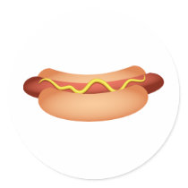 Hotdog Round Stickers