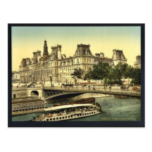 Hôtel de ville, classique Photochrom de Paris, Fra Carte Postale