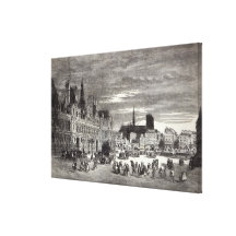 Hotel de Ville, Paris, 1847 Stretched Canvas Prints