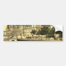 Hotel de ville, Paris, France classic Photochrom Bumper Sticker