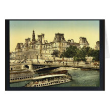 Hotel de ville, Paris, France classic Photochrom Cards