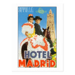 Hotel Madrid Vintage Travel Poster Post Card