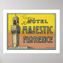 Hotel Majestic Florence (border) Print