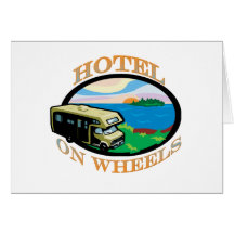 hotel-on-wheels greeting card