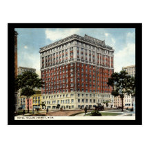 Hotel Tuller, Detroit 1917 Vintage Post Card