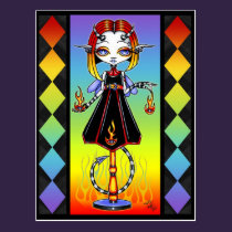 Hotty Pixie Stick Fire Starter Rainbow Postcard postcards
