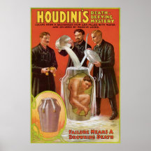 Houdini's ~ Illusionist Vintage Escape Artist Poster
