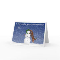 Houla and Snowman Christmas Card