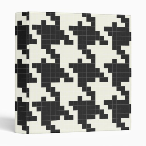 Hounds Tooth Pixel-Textured 3 Ring Binders