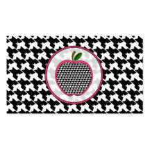 Houndstooth Apple Fashion Teacher Business Card