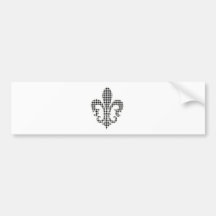 houndstooth fleur de lis bumper stickers
