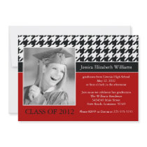 Houndstooth Graduation Personalized Invite
