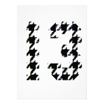 Houndstooth Lucky Number 13 Custom Invite