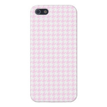 Houndstooth pattern - pastel pink iPhone 5 covers