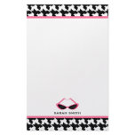 Houndstooth & Retro Pink Sunglasses Stationery Paper
