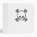 Houndstooth skull 3 ring binder