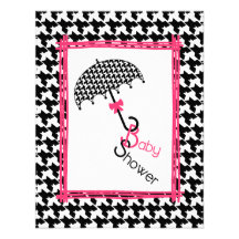 Houndstooth Umbrella Baby Shower Invitation