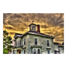 house and clouds photograph