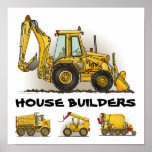 House Builders Construction Poster Print