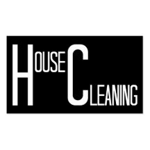 House Cleaning Black and White Business Card Templates