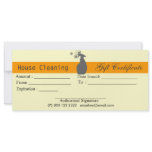 House Cleaning Housekeeping Gift Certificate Rack Card