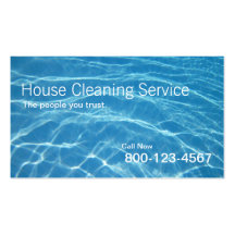 House Cleaning Service Water Blue business card
