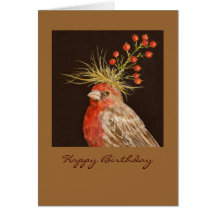 house finch, Happy Birthday Card