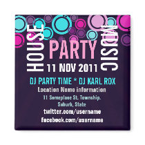 House Music Party Event Promotional  Magnet